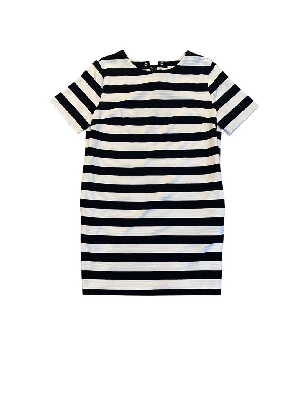 FRNCH Black & White Striped Mini Shift Dress